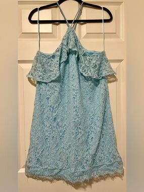 Light Blue Lace Off-Shoulder Women’s Dress
